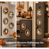 5 Pieces Wooden Halloween Magnetic Piece Attractive Home Decor Ghost Artwork
