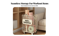 Exercise Mat Storage Cart Space Saving Exercise Mat Storage Rack Versatile Rolling Workout Equipment Organizer for Narrow Areas, Living Room