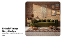 Wavy rear Three-Seater French and elegance Sofa Vintage Design Couch for Interior Designers, Homeowners, Living Room, Lounge Area, Hotel Lobby