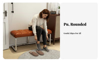 Tufted Entryway Stool Comfortable Seat Pad Button-Tufted Ottoman Versatile Versatile Use for Families, Adults, Bedroom