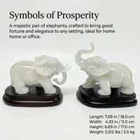 Stone Elephant Statue Decor, Feng Shui Elephants Pair Statues, Decorative Elepha #variant:18*11*12-17 cm, Base Height 3cm