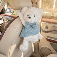 Cute Soft Bear Tissue Holder Soft Teddy Bear Tissue Holder Decorative Organizer Adorable for Drivers, Vehicle Interior