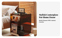 Rippled Door Cabinet Transparent structure Nightstand adaptable Placement for Bedroom