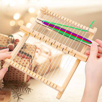 Small Weaving Loom Kit Easy to Assemble Wooden Lap Loom for Beginners, Kids