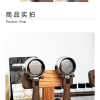 Espresso Portafilter Display Stand Solid Wood Vertical Storage Rack 51-58mm