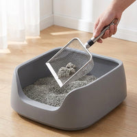 Pet Litter Scooper and Heavy Duty Stainless Steel Mesh Scooper, Deep Basket Animal Waste Scooper