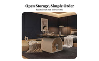 3 Pieces floor Tea Table Set Light Luxury Design Floor Desk Multi-Functional