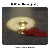 2 Pieces vibrant Sound Paired Hand Cymbals Easy to Play Paired Striking Discs Shiny Finish Percussion Instrument long-lasting Construction for Beginners, Musicians, Kindergarten, Music lesson, Cultural Events, Stage Performance