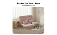 Space Saving Foldable 2-Person Floor Lounger Thick Cushioning Fold-out Floor Bed Adjustable Backrest Convertible Sofa Ergonomic Support for Apartment Dwellers, Couples, Students, Balcony, Small Areas, Bedroom, Living Room