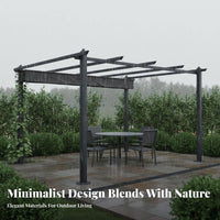 Freestanding Yard Awning Outdoor Structure Garden Gazebo Sun Shade Canopy Adjustable Retractable Shelter Water Resistant for Family Gatherings Parties Backyard Relaxation