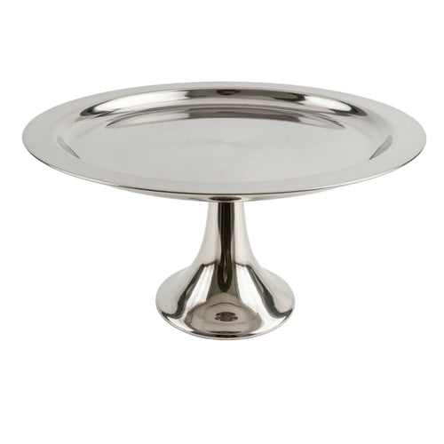 Pedestal Dessert Stand with Raised Rim Reflective Serving Platter Non-Porous