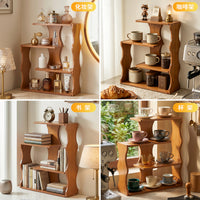Bamboo Desk Bookshelf with Curved Shelves