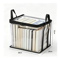 Foldable Book Storage Box Portable Book Storage Box Reinforced Handles