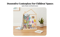 Rolling House-Shaped Clothes Rack Space-Saving kids' Clothes Rack Portable Sturdy Construction for Parents, Nursery, Bedroom