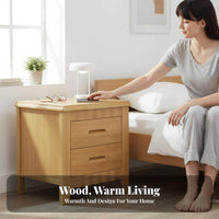 secure latching Nightstand Modern Minimalist Design 2-Drawer End Table with secure latch