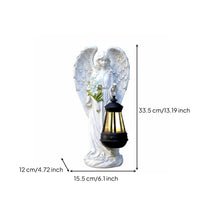 Resin Angel Lamp Statue Weather-Resistant Outdoor Decor Gift Ready Box for Yard