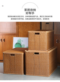 特大号收纳箱仿藤编家用橱柜衣物被子收纳神器玩具储物箱加固