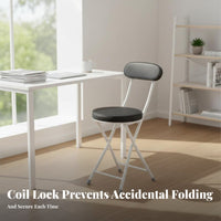 Cushioned Desk Chair Foldable Design Home Furniture Easy to Stow for Homeowners