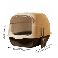 Enclosed Cat Pet Waste Container Odor Control Covered Cat Pet Waste Container Easy to Clean for Kittens, Apartment