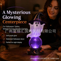 Halloween Raven Crystal Ball Lighted Decor
