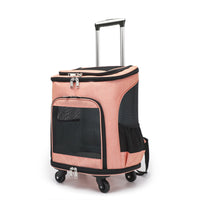 Pet Carrier Backpack with Wheels Rolling Pet Backpack with Wheels Travel Soft-Sided for Cats, Vet Visits, Outdoor