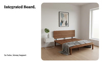 Nordic design Lowsilhouette Slatted Frame slimsilhouette Headboard Lowsilhouette Wooden Bed Frame Modern Minimalist Design Bedroom Furniture Natural Wood Look for Minimalists, Apartment Dwellers, Homeowners, Guest Room