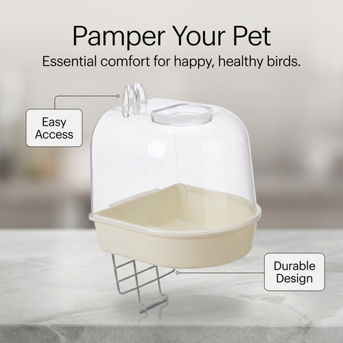 Bird Bath Tub Pet Bird Bath Box, Hanging Bathtub Bird Cage, Bath Cage for Parrot Owners, Bird Bath C - Image 2