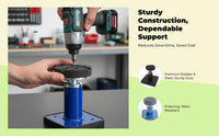 Non-slip pad stabilizes car lift.