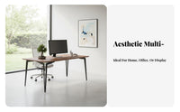 Solid Wood Computer Desk Spacious Desktop Long Computer Workstation Versatile Modern Office Desk for Students, Gaming Aficionados, Bedroom