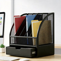 Office Desktop Metal File Organizer Rack for Desk
