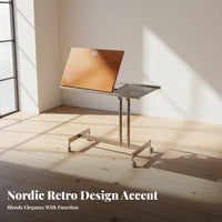 Rolling C-Shaped Table Mobile Design Adjustable C-Shaped Table Nordic aesthetic