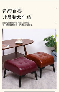欧式皮凳子客厅茶几坐墩家用沙发凳轻奢软包换鞋凳小板凳美墩子凳 大号乳白色