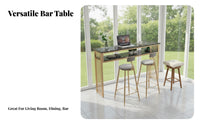 Counter Height Bar Table Modern Minimalist Design High Top Dining Table Space-Saving Home Furniture for Homeowners, Renters, Balcony, Eatery, Entryway