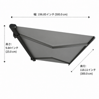 Awning Sun Shade 500cm×300cm, Aluminum Alloy, Full Cassette, Remote Control Type, Sun Shade, Outdoor, For Balcony