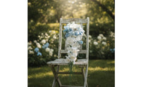 Waterfall Bouquet Faux Cascading Bouquet Authentic-Looking Flowers for Brides, Bridesmaids, Wedding Ceremonies, Outdoor Weddings