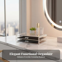 Clear Makeup Case with Drawers particle-resistantresistant 3-Tier Clear Drawer unit for Dorm Room