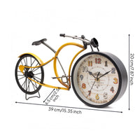 Iron Bike Clock Model Handmade Tabletop Decor Single-Sided