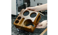 Coffee Tamping Station Multi-Slot Coffee Tamper Holder Polished for Baristas