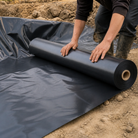 Black HDPE Pond Liner for Koi Pond, Garden Pond Liner for Outdoor Ponds, Waterproof Water Garden Liner, Flexible & Heavy Duty