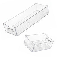 Multi-Compartment Storage Tray Space-Saving Cosmetics Holder Transparent Design