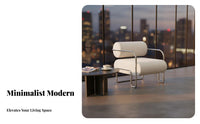 Pillow Rear Armchair Modern-Period Design Single Sofa Nordic Design Long-Lasting Frame for Homeowners, Balcony, Bedroom
