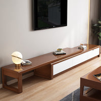 Solid Wood TV Cabinet with Coffee Table, Extendable, Modern Simple Style