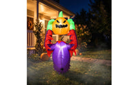 Inflatable Pumpkin Monster Freestanding Pumpkin Monster with Wings Inflatable Jack-O'-Lantern Festive for Homeowners, Garden