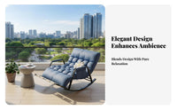 Ergonomic Design Lazy Sofa Rocking Chair Extra Thick Cushion Foldable Recliner Chair Carbon Steel Frame Adjustable Recliner Rocker for Seniors, Nursing Mothers, Balcony, Rest Time, Relaxation, Home Office