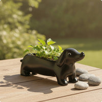 Dachshund Planter Lightweight Dachshund Plant Pot Dog-Shaped Planter for Desk, Shelf, Patio