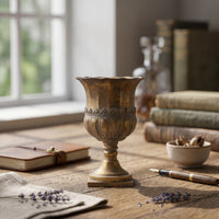 Pedestal Vase Tall Vase with Rim Rustic for Entryway, Living Room