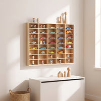 Toy Car Display Shelf Open-Face Toy Car Display Case Space-Saving Compartment Shelf for Hobby Room, Playroom, Bedroom
