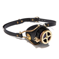 Steampunk Industrial Retro Goggles with Purple Lenses and Metal Frame
