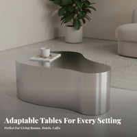 Sculptural Design Serpentine Coffee Table Flowing Lines Home Furnishing Luxury Feel Household Furniture distinctive Shape for Interior Designers, Apartment Dwellers, Hotel Lobby, Office Reception, Next to Sofa, Small Spaces