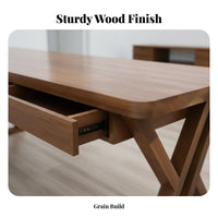 Long Desk with 2 Drawers Built-in Storage Two Person Desk modern aesthetic Computer Table for Professionals, Homeowners, Living Room, Bedroom